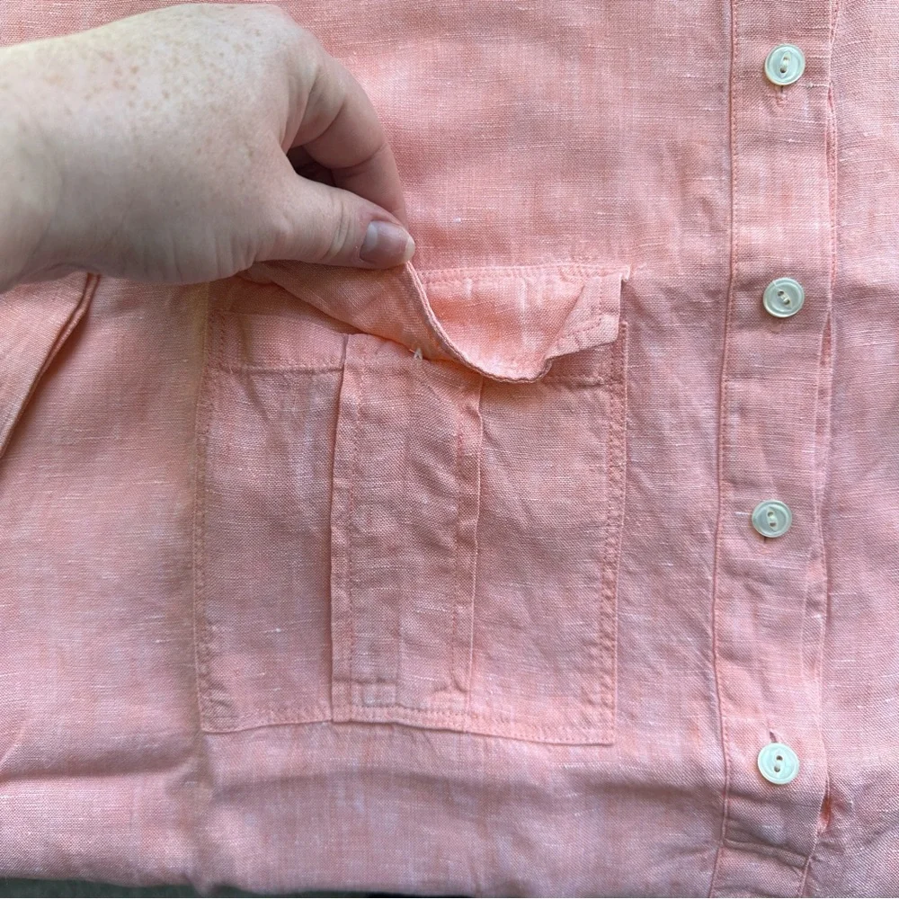 J.Crew Baird McNutt Irish Linen Short Sleeve Button Up Camp Shirt - Picture 7 of 7